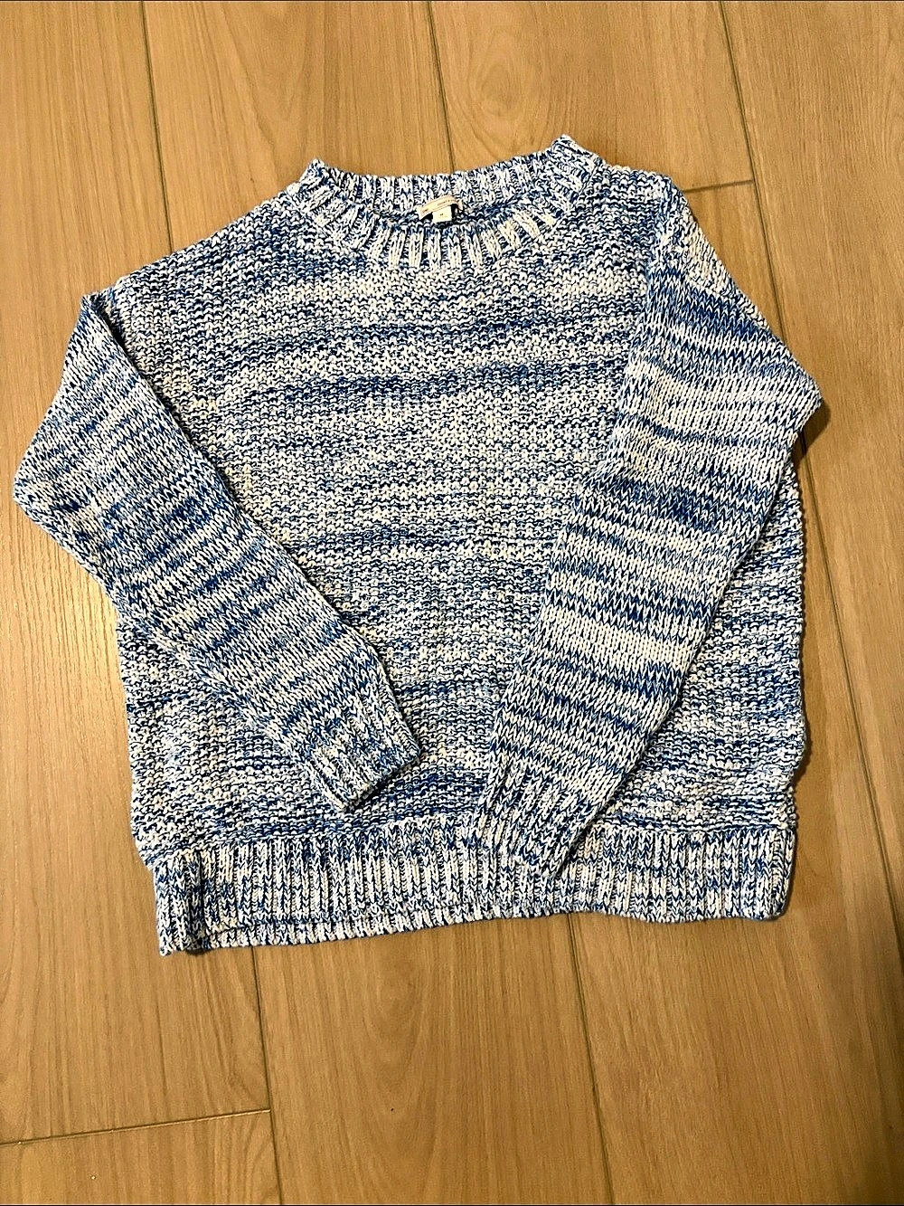 J.Crew Blue & White Crewneck Sweater Size Small Like New